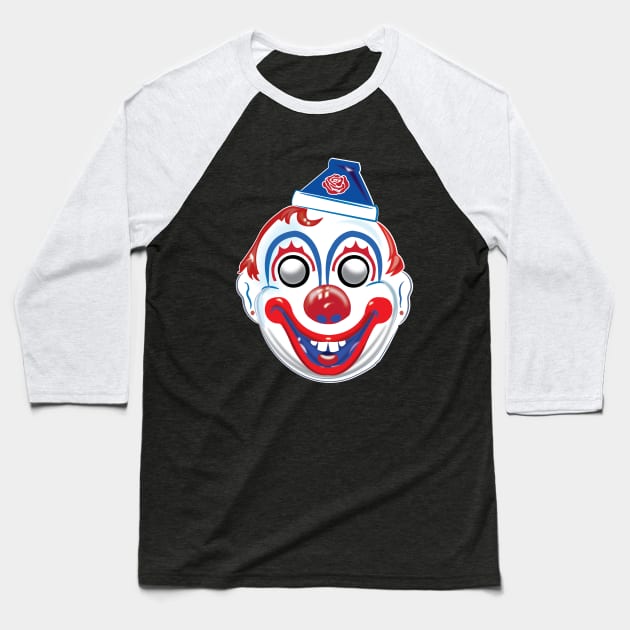 Vintage Clown Mask Baseball T-Shirt by Gimmickbydesign